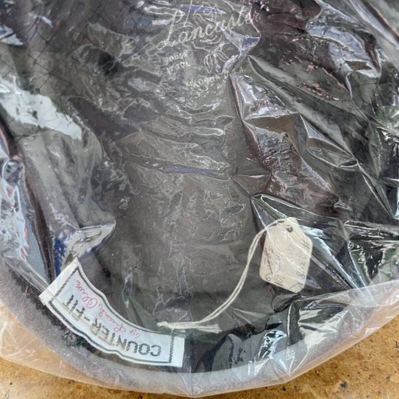 Vintage Lancaster Women's Gray Wool Counter Fit By Frank Olive Hat w/ Black Lace - Picture 11 of 12